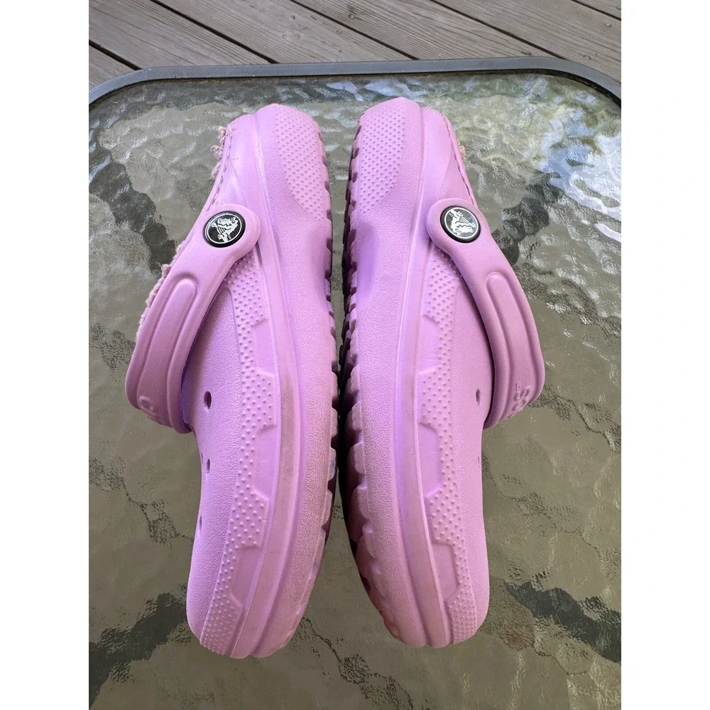 Crocs Classic Lined Clog Lavender‎ Fuzzy Warm Slip On Shoes Junior Size 3 Crocs